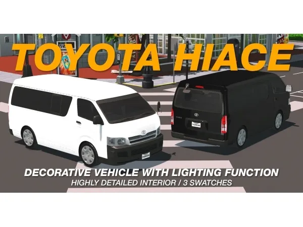 Alpha Tyler Winston Cars 2005 Toyota HiAce - The Sims 4 Custom Content