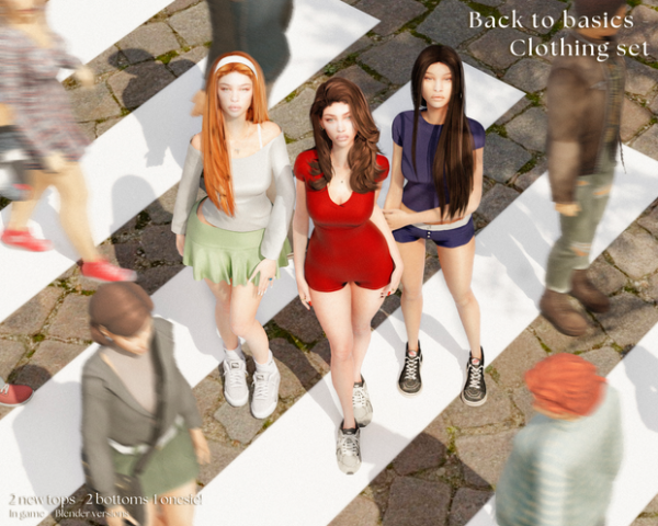 Alpha BACK TO BASICS CLOTHING SET by simsfinds - The Sims 4 Custom Content