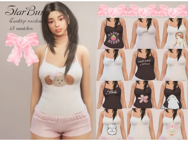 Maxis Match Tanktop recolours by star buns - The Sims 4 Custom Content