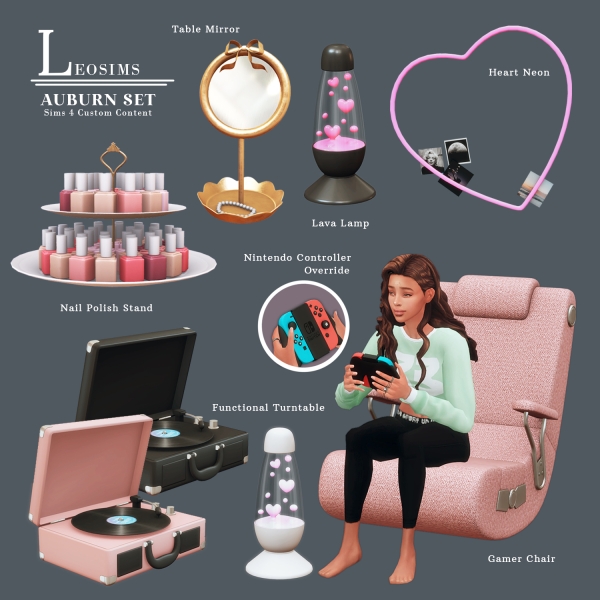 Mix Auburn Set by leosims4cc - The Sims 4 Custom Content