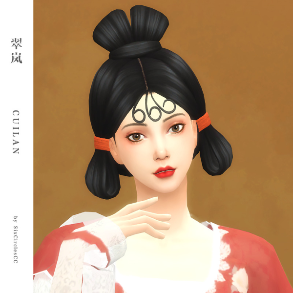 Maxis Match Chinese Hairstyle Cuilan by simsfinds - The Sims 4 Custom Content