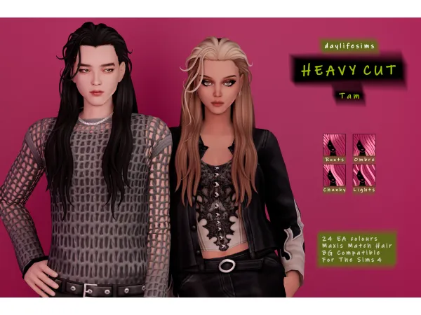 Maxis Match HEAVY CUT SET Tam by Daylife Sims - The Sims 4 Custom Content