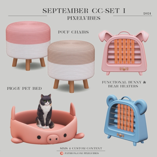 Alpha September 2024 Set 1 by pixelvibes - The Sims 4 Custom Content