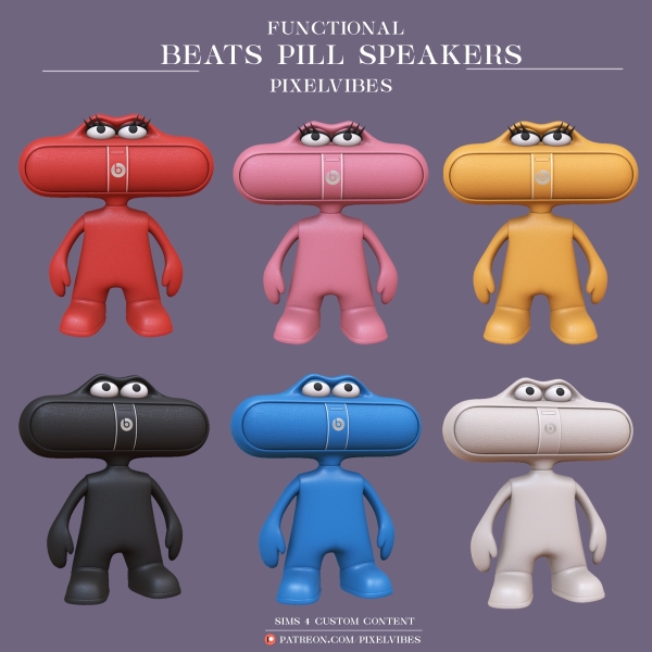 Alpha Beats Pill Speakers by pixelvibes - The Sims 4 Custom Content
