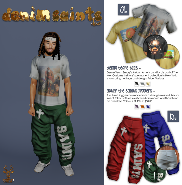 Alpha DENIM SAINTS DUO by simsfinds - The Sims 4 Custom Content