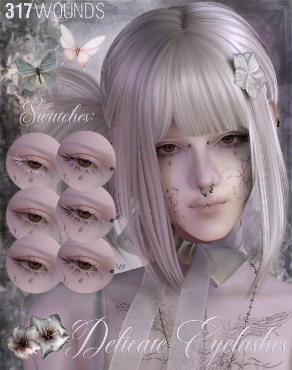 Alpha [317wounds] delicate eyelashes by simsfinds - The Sims 4 Custom Content