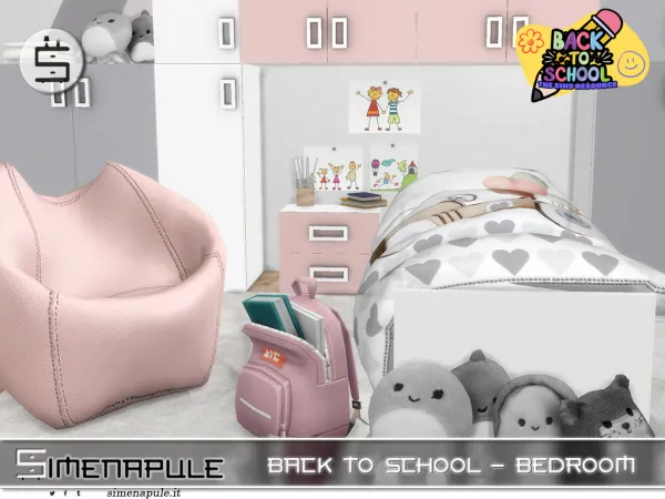 Maxis Match Back To School Bedroom by simenapule - The Sims 4 Custom Content
