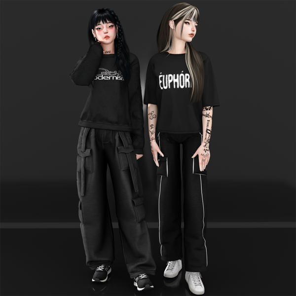 Alpha sweater and t shirt by whimp - The Sims 4 Custom Content