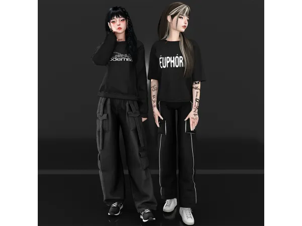 Alpha sweater and t shirt - The Sims 4 Custom Content