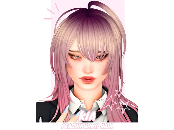 Maxis Match Kia Hair by Peachibunnii - The Sims 4 Custom Content