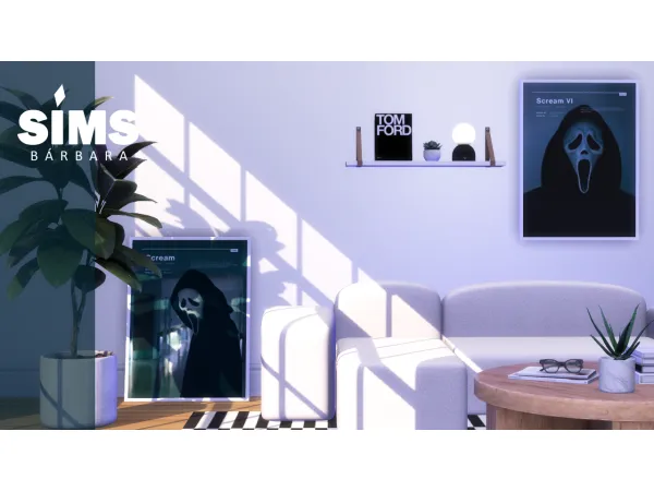 Alpha SCREAM Wall Art Posters by Bárbara Sims - The Sims 4 Custom Content