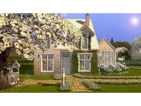 Maxis Match Dogwood Cottage by SimLinn Builds - The Sims 4 Custom Content