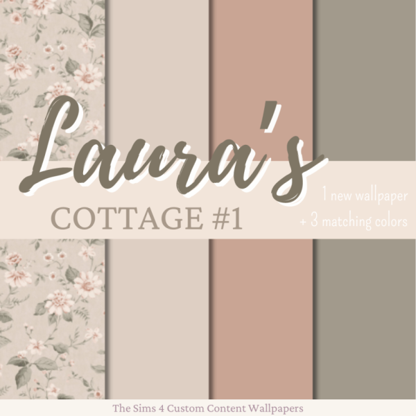 Alpha Laura's cottage Wallpapers 1 by simsfinds - The Sims 4 Custom Content