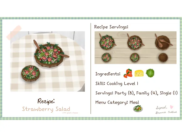 Maxis Match Strawberry Salad with Goats Cheese by Littlbowbub - The Sims 4 Custom Content