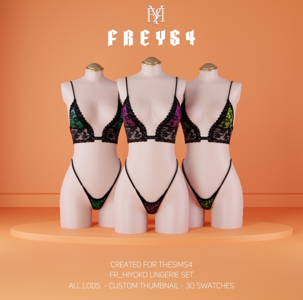 Alpha Hiyoko Linggeri Set [Update 2 Piece Version] by freys4 - The Sims 4 Custom Content