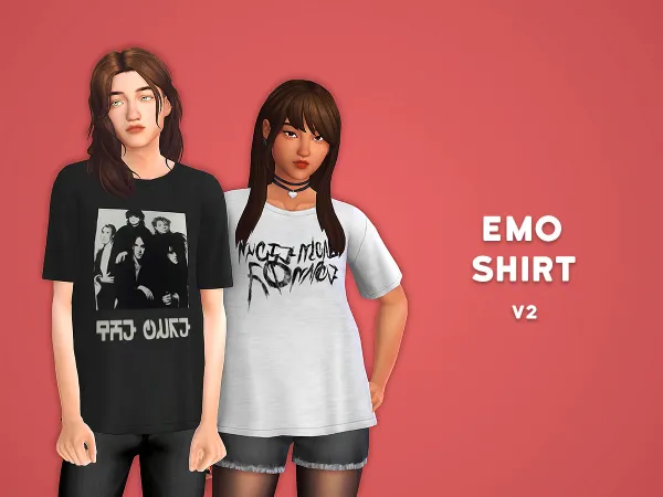 Maxis Match emo shirt V2 by whirliko - The Sims 4 Custom Content
