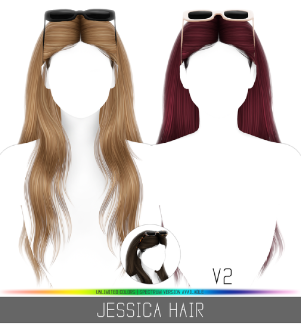 Alpha JESSICA HAIR by simsfinds - The Sims 4 Custom Content