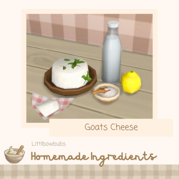 Maxis Match Goats Cheese Homemade Ingredient by simsfinds - The Sims 4 Custom Content