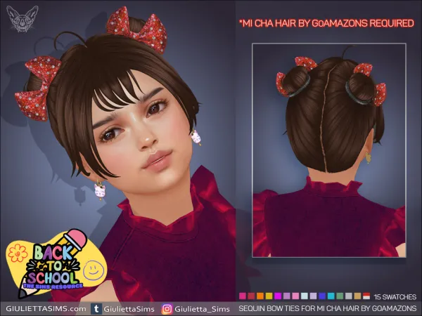 Maxis Match Back To School Hair Ties Collection for Mi Cha hair by giuliettasims - The Sims 4 Custom Content