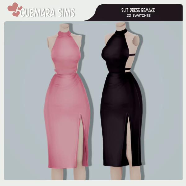 Mix Slit Dress Remake by simsfinds - The Sims 4 Custom Content