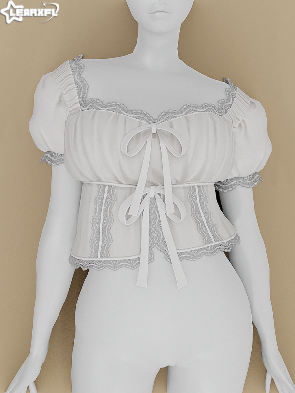 Alpha Spring Farm Lace Blouse by simsfinds - The Sims 4 Custom Content