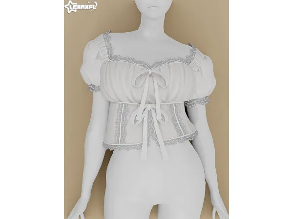 Alpha Spring Farm Lace Blouse by Learxfl - The Sims 4 Custom Content
