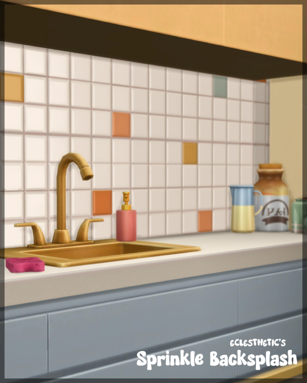 Maxis Match SPRINKLE BACKSPLASH SET by simsfinds - The Sims 4 Custom Content