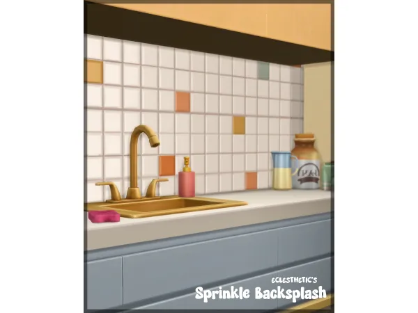 Maxis Match SPRINKLE BACKSPLASH SET by eclesthetic - The Sims 4 Custom Content