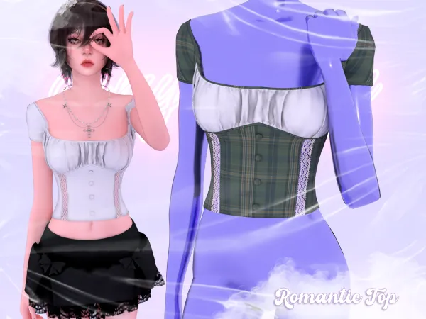 Alpha ROMANTIC TOP NECKLACE - The Sims 4 Custom Content