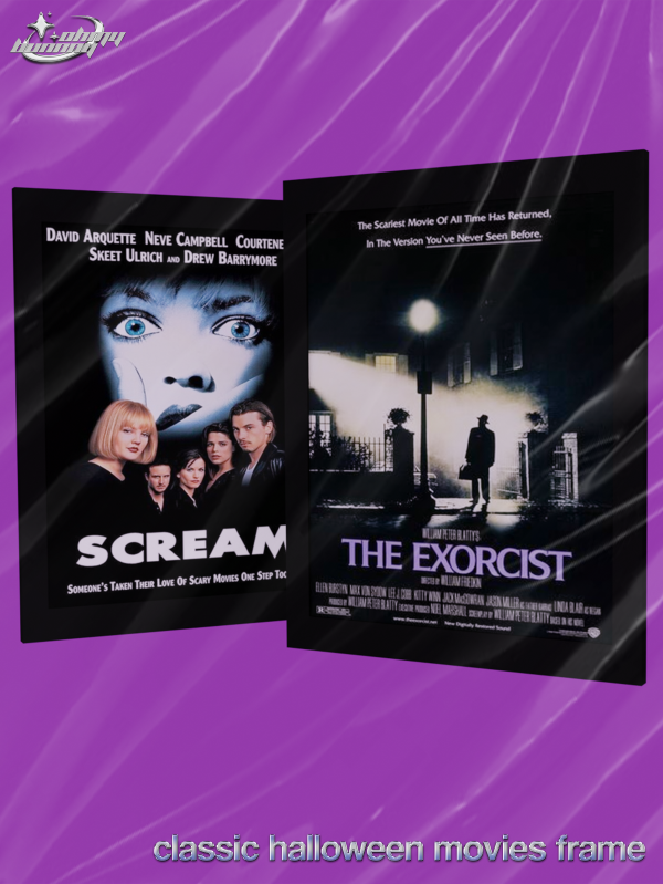Alpha classic halloween movies frames by ohmybunnny2 - The Sims 4 Custom Content