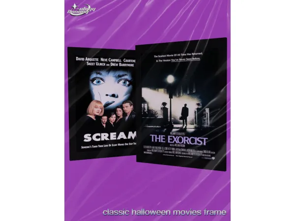 Alpha classic halloween movies frames - The Sims 4 Custom Content