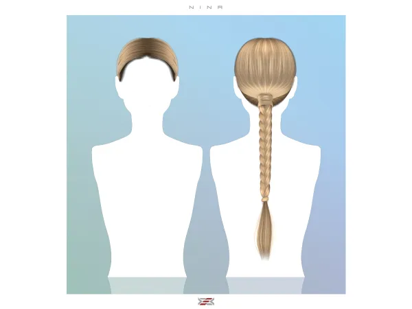 Alpha Nina hairstyle by lexel_sims - The Sims 4 Custom Content