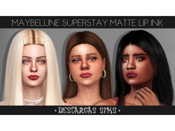 Alpha Maybelline SuperStay Matte Lip Ink - The Sims 4 Custom Content