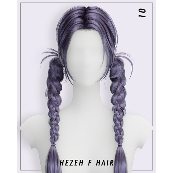 Alpha [Hezeh]FHair_No10 by hezeh - The Sims 4 Custom Content