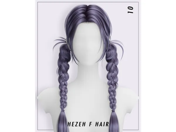 Alpha [Hezeh]FHair_No10 - The Sims 4 Custom Content
