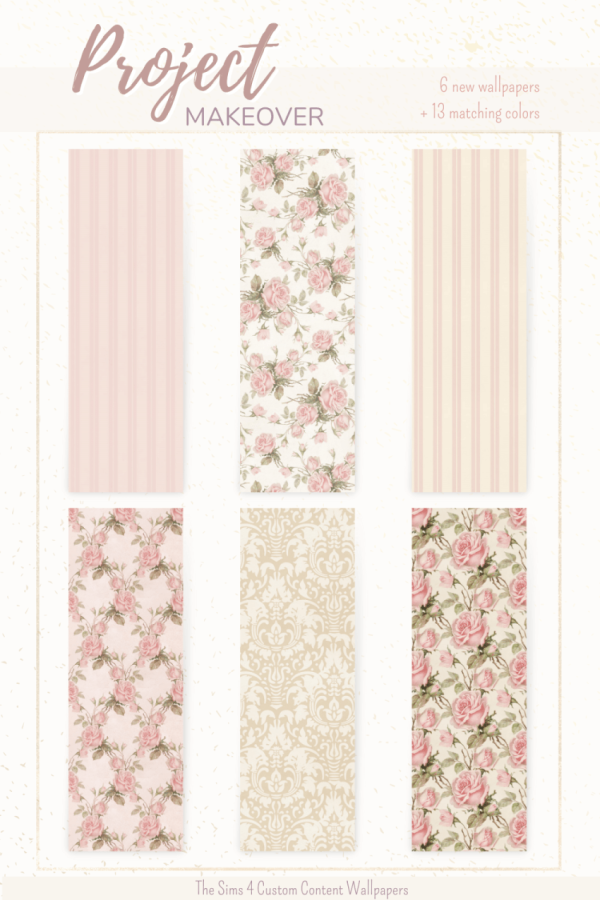 Alpha Project Makeover Wallpapers set by simsfinds - The Sims 4 Custom Content