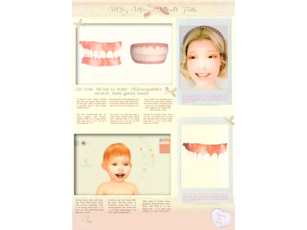 Sims 4 Maxis Mix Toddlers Teeth CC: [m3y メイ]Default Alpha teeth for all ages