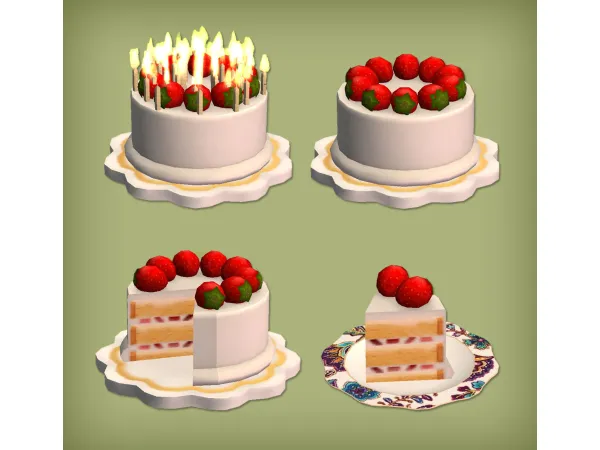 ONI Strawberry Birthday Cake for - The Sims 2 Custom Content