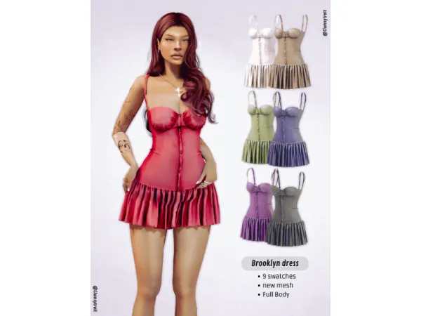 Alpha Brooklyn Dress by Taüve - The Sims 4 Custom Content