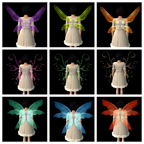 Recolors freezerbunny sims2 3t2 fairy wings in eversims colors by simsfinds - The Sims 2 Custom Content