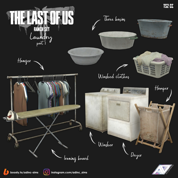 The Last Of Us Ranch Set Laundry part 1 by simsfinds - The Sims 2 Custom Content