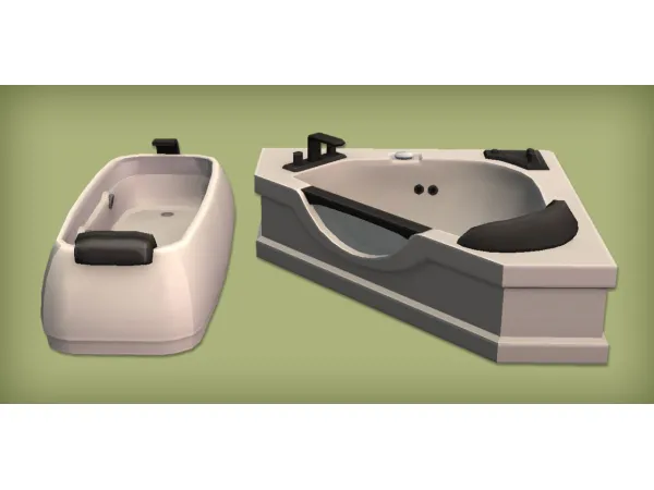 Jet Set Luxury Bath and Triteia Luxury Corner Bath for - The Sims 2 Custom Content