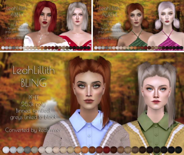 LeahLilliths female hair retextures dump by simsfinds - The Sims 2 Custom Content