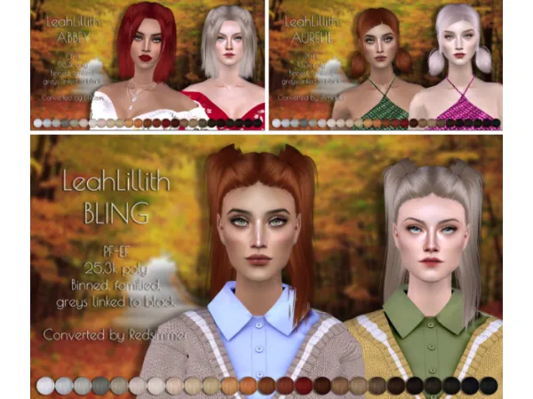 LeahLilliths female hair retextures dump - The Sims 2 Custom Content