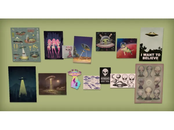 Ufo Art Posters for - The Sims 2 Custom Content