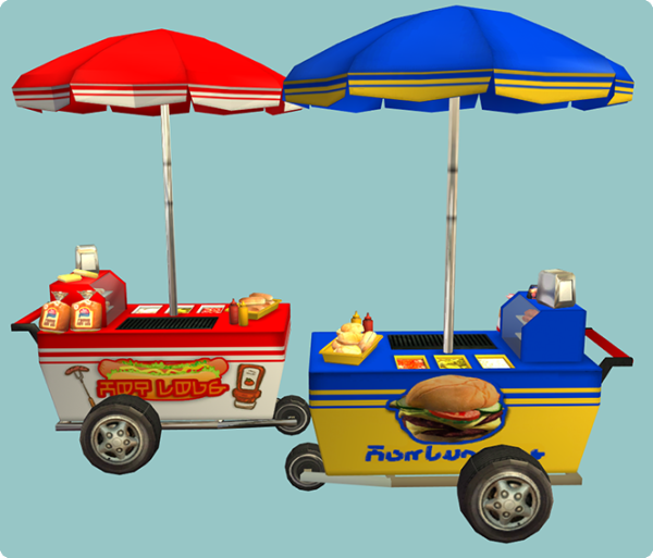 ZDD_Exnem_Simlish_FoodCarts by simsfinds - The Sims 2 Custom Content