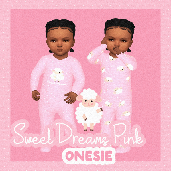 Maxis Match Sweet Dreams Onesie 2 Pink Infant by simsfinds - The Sims 4 Custom Content