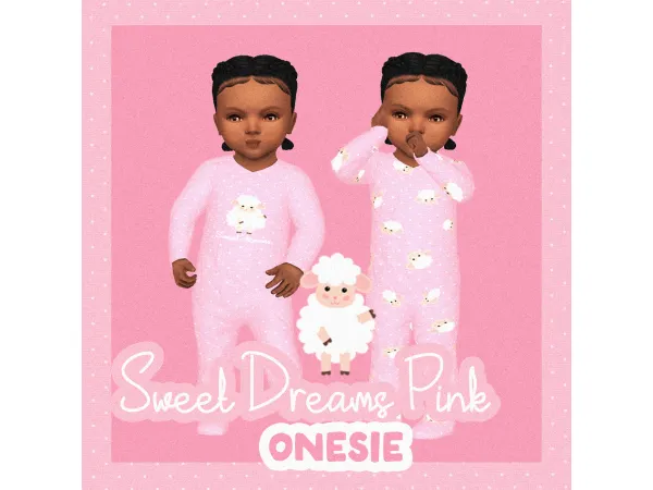 Maxis Match Sweet Dreams Onesie 2 Pink Infant by acsimscc - The Sims 4 Custom Content
