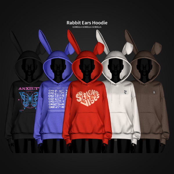 Alpha Rabbit Ears Hoodie by simsfinds - The Sims 4 Custom Content