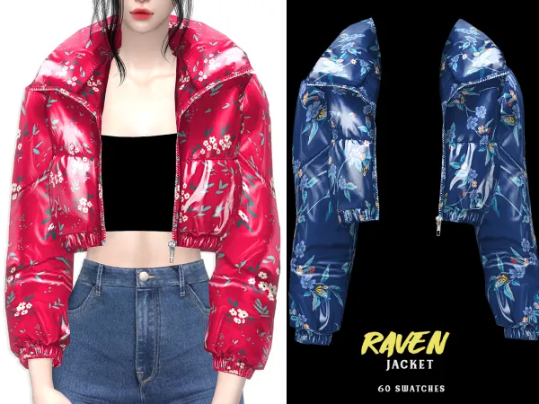 Alpha Raven Jacket by grafity-cc - The Sims 4 Custom Content